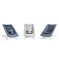 Bombol Bamboo 3Dknit baby bouncer 3 configurations Pebble Grey and Denim Blue